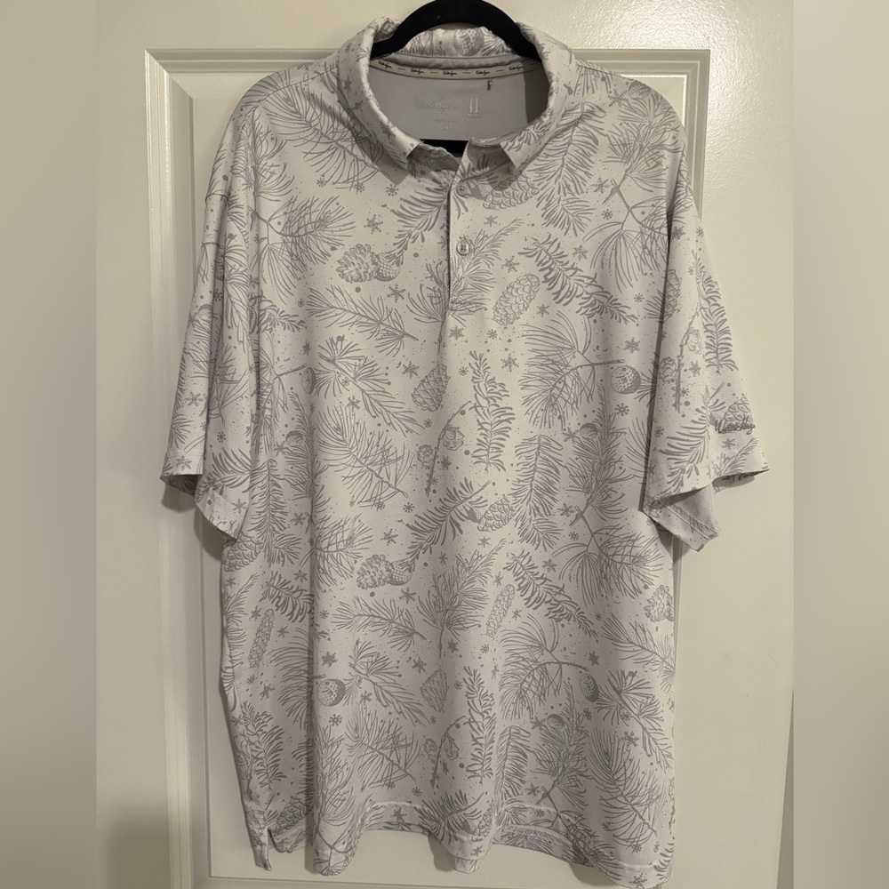 Walter Hagen Light Gray Botanical Print Shirt